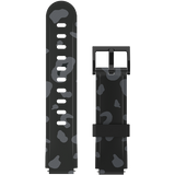 Black smartwatch strap featuring a subtle grey panther print, perfect for a sleek and modern design.