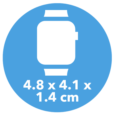 Icon of a smartwatch with dimensions 