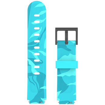 Turquoise smartwatch strap featuring a subtle camouflage-style pattern, perfect for kids who love a cool and adventurous design.