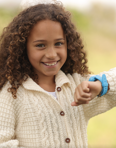 Girl using an Xplora smartwatch