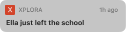 Xplora notification: child left school