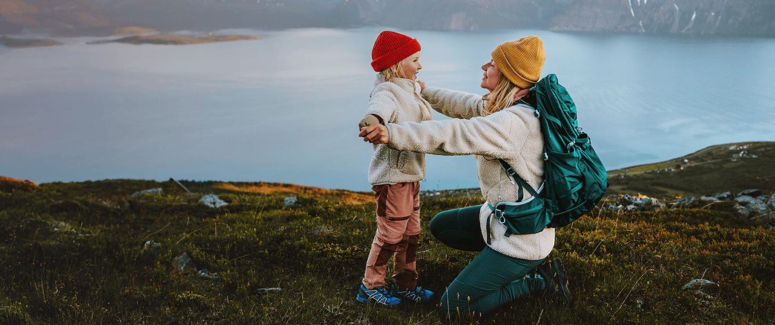 Norwegain family of mum and a kid